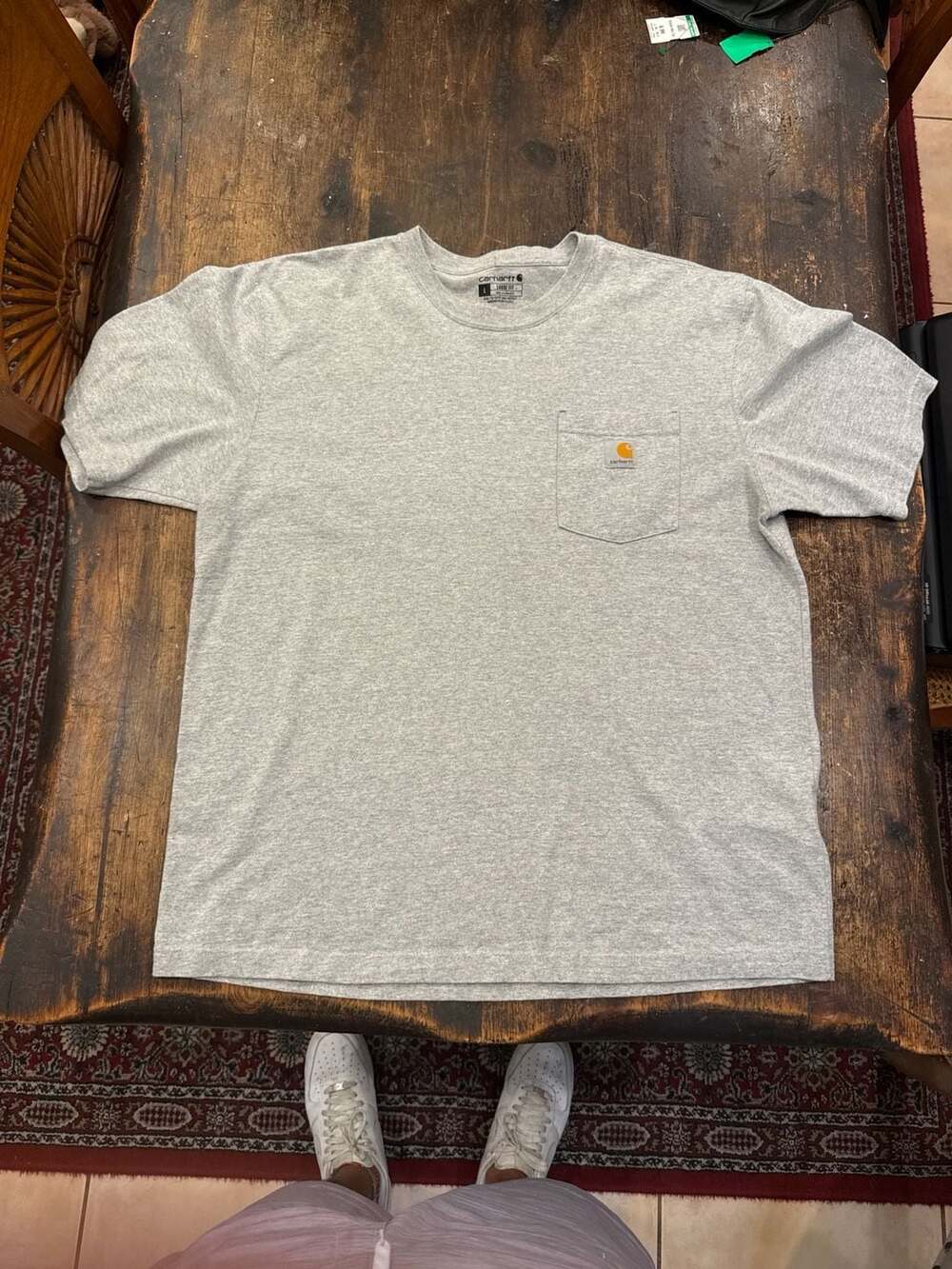 Carhartt T Shirt Mens M Original Fit Pocket Tee Grey Workwear Logo